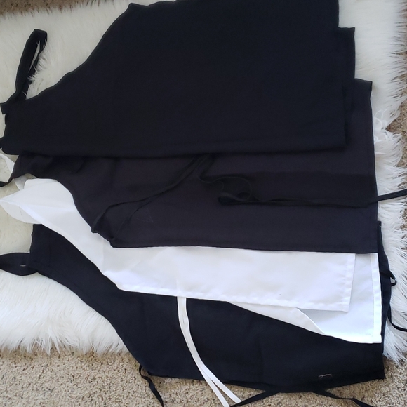 Chef 3 Blacks & 1 White Mandil Delantal Set Of 4 - Picture 4 of 5